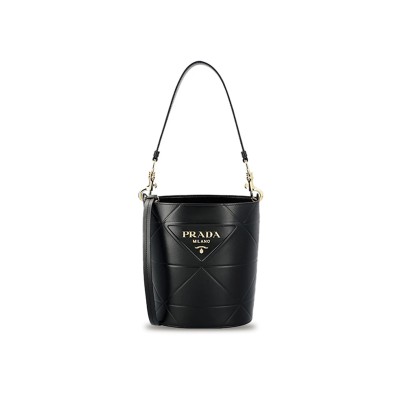 PRADA LEATHER HANDBAG BLACK IN LEATHER 1BA380 (22*20*14cm) 